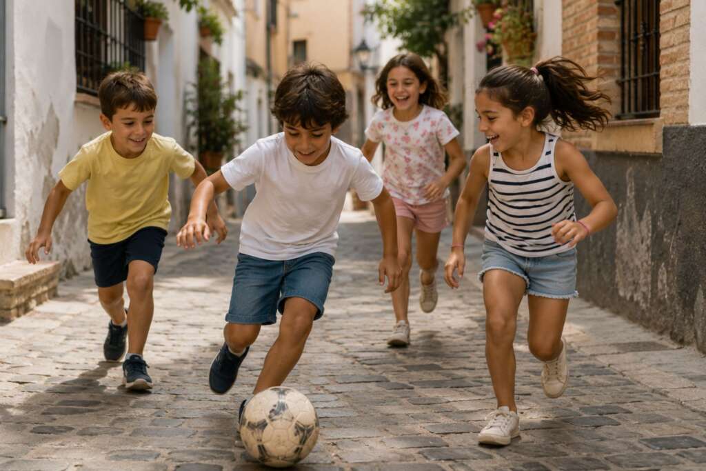 niños jugando en la calle